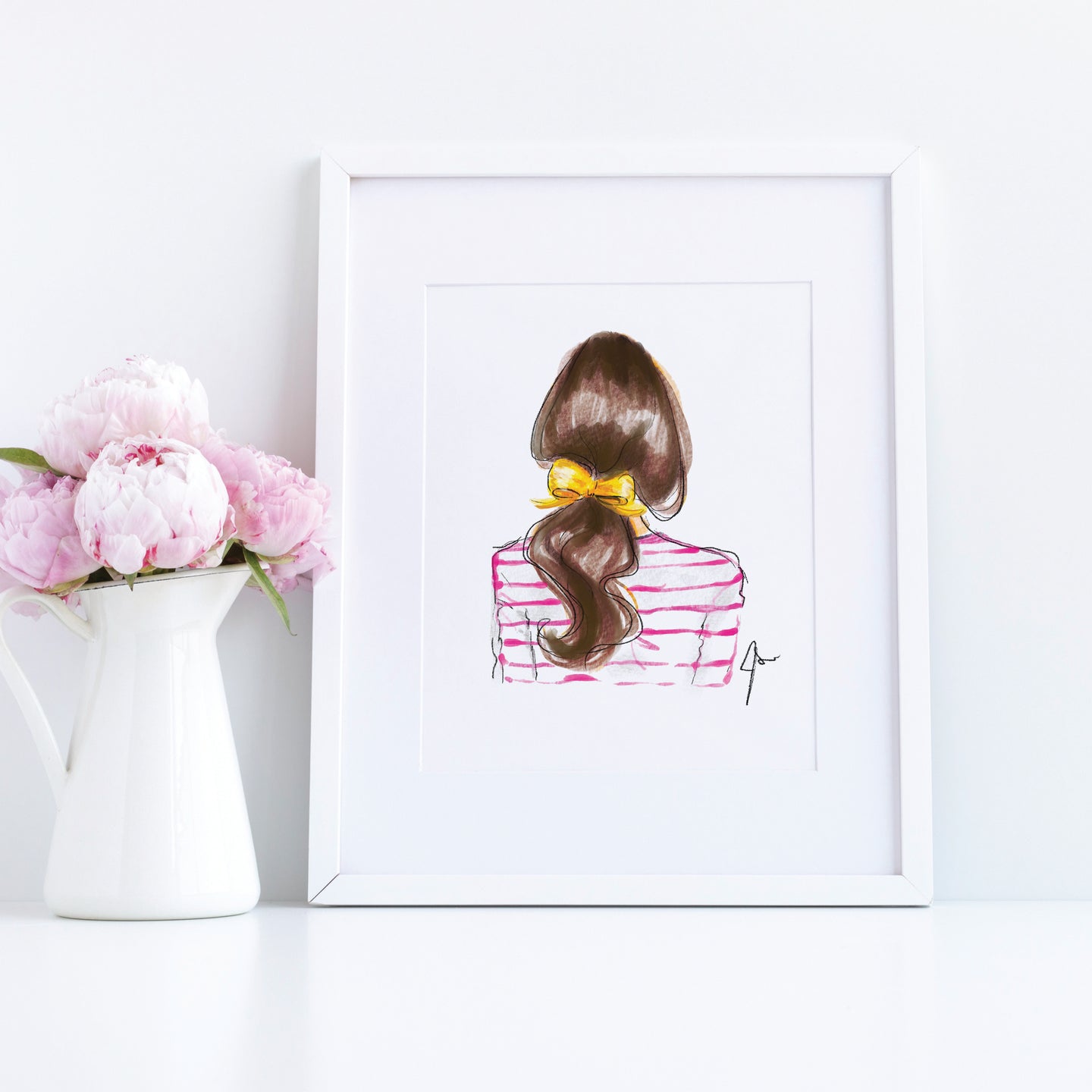 8x10 Stripes and Ponys Art Print