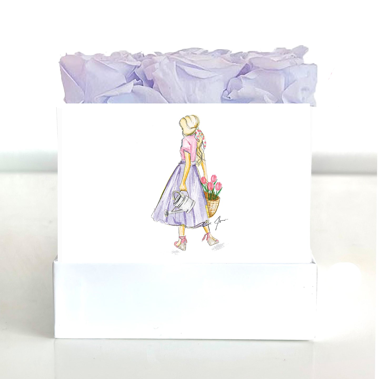 LIMITED EDITION - Tulle and Tulips - Classic Square Rose Box