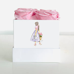 Tulle and Tulips - Classic Square Rose Box
