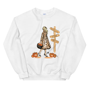 Pumpkin Patch Blonde Unisex Sweatshirt By Melsy's Illustrations