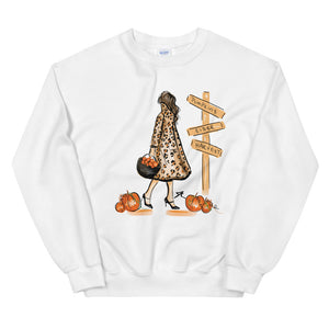 Pumpkin Patch Brunette Unisex Sweatshirt By Melsy's Illustrations