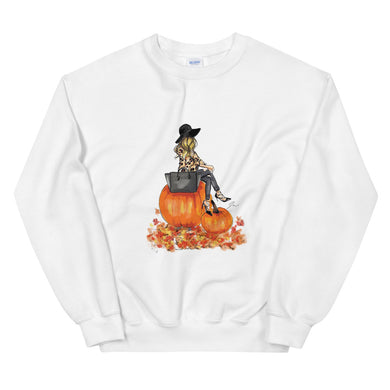 Pumpkin Girl Blonde Sweatshirt By Melsy's Illustrations