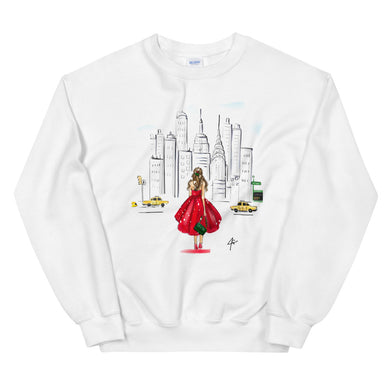 Holiday in NYC (Brunette) Sweatshirt By Melsy's Illustrations