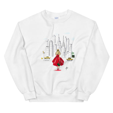 Holiday in NYC (Blonde) Sweatshirt By Melsy's Illustrations