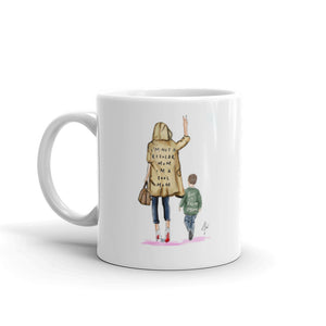 Cool Mom with Little Boy (Blonde/Brunette) Mug