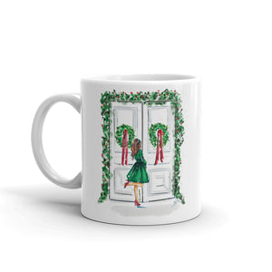 Winter Door Mug (Brunette) By Melsy's Illustrations