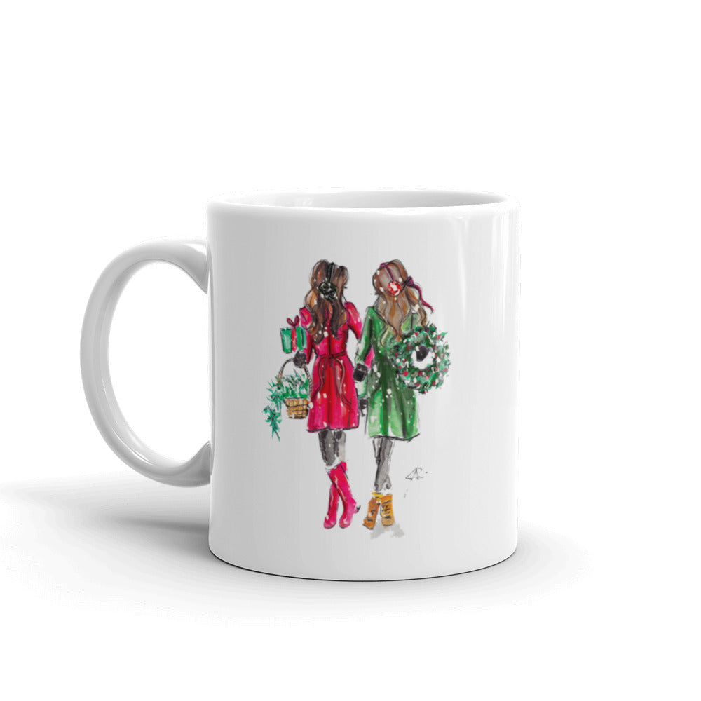 Merry and Bright Mug (Brunettes) By Melsy's Illustrations