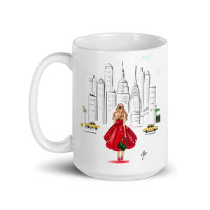 Holiday In NYC Mug (Red) By Melsy's Illustrations